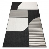 Covor sisal Flat 49384690 ABSTRACTION crem / negru, 160x230 cm