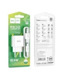 Hoco (C106A) Incarcator Retea + Cablu Lightning, 10.5W, 2.1A, 1xUSB-A, QC 3.0, WHITE