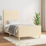 Cumpara ieftin Cadru de pat fără saltea cremă 80x200 cm țesătură