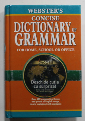 WEBSTER &amp;#039;S CONCISE DICTIONARY OF GRAMMAR , FOR HOME, SCHOOL OF OFFICE , 2002, PREZINTA INSEMNARI * foto