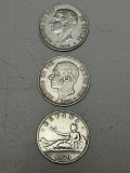 LOT 3 MONEDE ARGINT 900 - 5 Pesetas - Spania - 1870, 1876, 1885 !