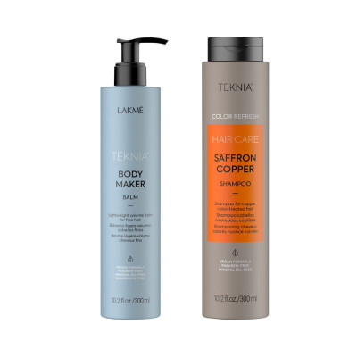 Set pentru volum si mentinere culoare, Lakme Refresh Saffron Copper Mix foto