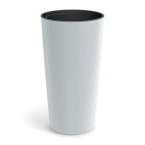 Ghiveci decorativ de flori, rotund, inalt, alb, 30x57.5 cm, Lamia Slim