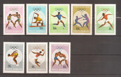 Romania-1968 - Jocurile Olimpice Mexico 68 , serie , nestampilat foto