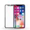Set 2 folii de sticla 3D securizata cu rama metalica MyStyle Black pentru Apple iPhone X ,protectie completa