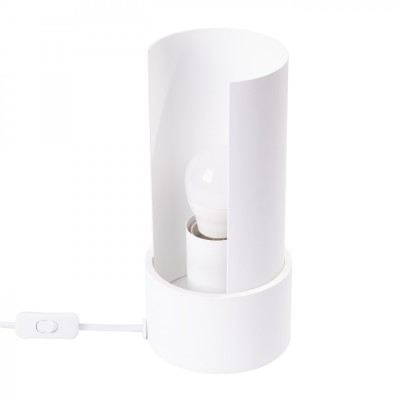 Lampă De Birou Flash Alb Oțel, 1 Bec Geometric Minimalist De Interior. foto