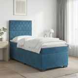Cumpara ieftin Pat boxspring cu saltea albastru 80 x 200 cm Catifea