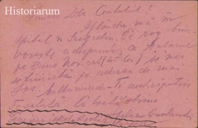 HST CP289 Carte poștală 1918 adresată lui C-tin Călțun foto