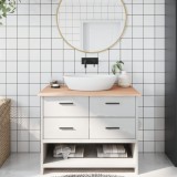 VidaXL Blat de baie, 100x50x2 cm, lemn masiv netratat