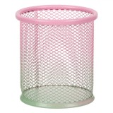 Suport Pixuri Metalic, Model Ombre, Diametru 9cm, &Icirc;nălțime 10cm, Culori Roz și Verde Marin, Oem