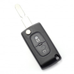 Citroen / Peugeot 406 - Carcasa tip cheie briceag cu 2 butoane, lama NE78-SH2 cu suport baterie foto