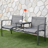 Set mobilier pentru gradina/terasa, Argos, canapea + masuta, L.145.5 l.61.5 H.74.5 cm, otel, gri, Maison