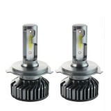 Set 2 LED-uri Auto Techstar&reg; P1, H4, 36w, 4000 Lumeni, 6500K, AUTO, 12-24 Volti, DOB, Canbus, Miez Cupru, Radiator Aluminiu, Argintiu