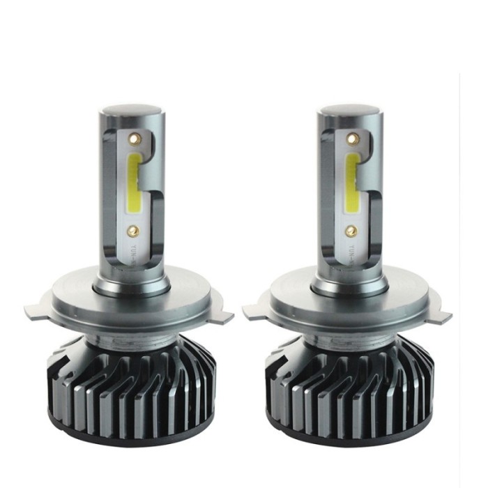 Set 2 LED-uri Auto Techstar&reg; P1, H4, 36w, 4000 Lumeni, 6500K, AUTO, 12-24 Volti, DOB, Canbus, Miez Cupru, Radiator Aluminiu, Argintiu