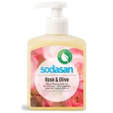 Sapun lichid Sodasan Trandafir si Masline Bio, Ingrijire Delicata, Piele Moale, Organic, 300ml