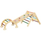 AIYAPLAY Set de Cățărat pentru Copii 5 &icirc;n 1 cu Triunghi, Arcadă și Rampă, Perfect pentru Copii, 178x64,5x63 cm, Multicolor | Aosom Romania