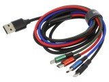 Cablu USB 2.0 1.2m Negru Textilă 3.5A High Speed