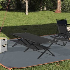 Pat pliabil pentru camping Manual Negru Tafeta Oxford