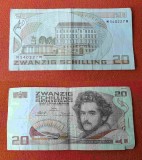 Bancnota veche - Austria 20 Schilling 1986 - Serie M 540227 M