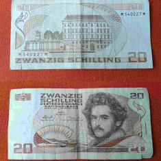Bancnota veche - Austria 20 Schilling 1986 - Serie M 540227 M