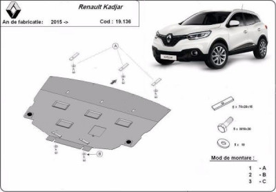 Scut motor metalic Renault Kadjar 2015-2022 foto