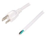 Cablu Electric 5m Alb 13A 125V 3x16AWG NEMA 5-15
