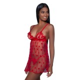 Set Valentina Babydoll + Bikini Rosu, Be Wicked