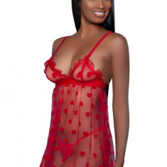 Set Valentina Babydoll + Bikini Rosu, Be Wicked