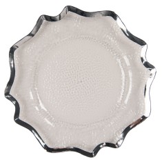Farfurie melamina transparenta argintie 33x1 cm