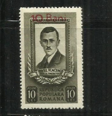 ROMANIA 1952 - PAVEL TCACENCO - SUPRATIPAR - MNH - LP 316 foto