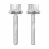 Cumpara ieftin Set 2 curatatoare albe 16 x 5 cm pentru perii de par si piepteni