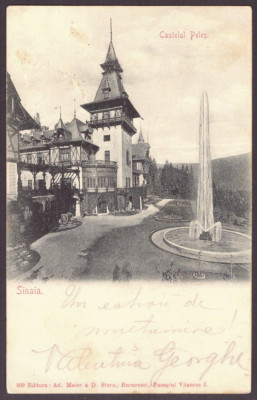 542 - SINAIA, Prahova, PELES Castle, Romania - old postcard - used - 1903 foto