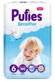 Scutece Pufies Sensitive, 6 Extra Large, Maxi Pack, 13+ kg, 44 buc