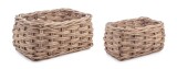 Cumpara ieftin Set 2 cosuri depozitare ratan gri Malang 51x34x27h; 65x48x32h