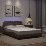 vidaXL Cadru de pat cu lumini LED, gri, 120x200 cm, piele ecologică