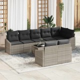 VidaXL Set de canapele pentru grădină 9 pcs Gri deschis Rattan poli