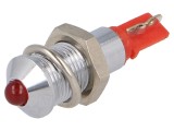 "Lampă LED Convex Roșie 24-28VDC &Oslash;6.2mm IP40 Metal"