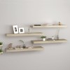Gossi rafturi de perete suspendate 4 buc., stejar, 80x23,5x3,8 cm mdf