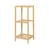 Etajera depozitare si organizare KL271, cu 3 rafturi, lemn, 33x37x80 cm, multifunctional, natur