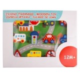 Jucarie din Lemn Autostrada 3D cu 12 Figurine, 22x29cm, Multicolor, CMCLASS