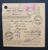 ROMANIA-1907 mandat postal- circulat Ungaria-stampilate--, Stampilat