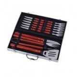 Set ustensile pentru gratar Strend Pro Premium BBQ 45535, cutie metalica, Inox, 16 piese