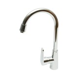 Baterie bucatarie monocomanda cu pipa &icirc;nalta rotativa U, inox cromat