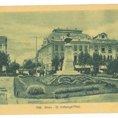 4907 - BRAILA, Market, statue, Romania - old postcard - used - 1918
