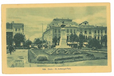 4907 - BRAILA, Market, statue, Romania - old postcard - used - 1918 foto