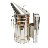 Afumator albine din inox 190mm cu cilindru, scut termic si burduf din piele