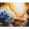 Tablou abstract GIGANT pictat manual, Univers, 150x100cm ulei pe panza, gata de expus pe perete