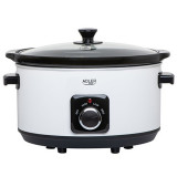 Slow Cooker Adler, 5.8 l, 18 programe, panou control LCD, temporizator, capac sticla
