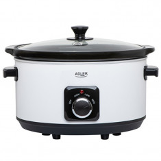 Slow Cooker Adler, 5.8 l, 18 programe, panou control LCD, temporizator, capac sticla