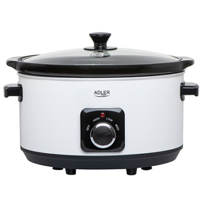 Slow Cooker Adler, 5.8 l, 18 programe, panou control LCD, temporizator, capac sticla foto